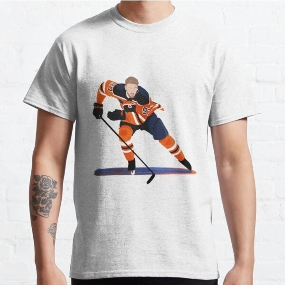 Edmonton Oilers Hockey Skull Classic Tshirt Gift